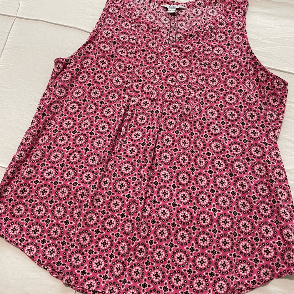 Croft & Barrow Pink Patterned Sleeveless Top